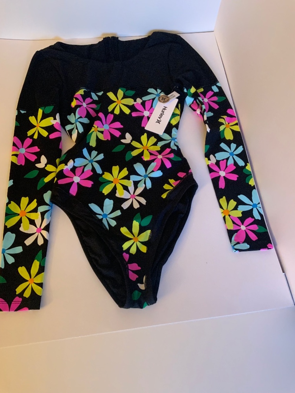 Hurley Daisy Pop Long Sleeve Surfsuit - Size: Medium - Neon daisy floral print